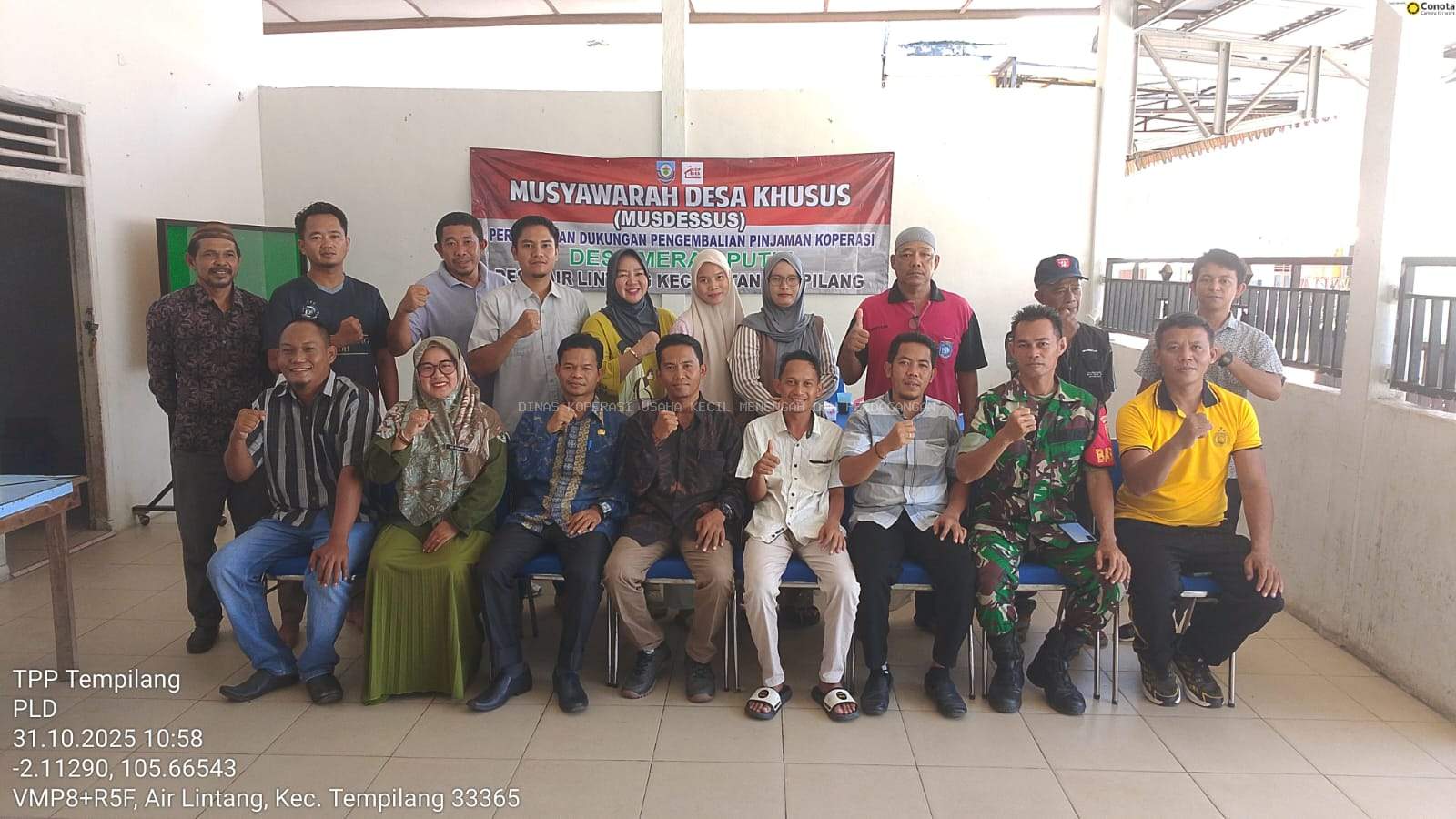 Dinas Koperasi UKM dan Perdagangan Kab. Bangka Barat Menghadiri MUSDESUS KDMP di Desa Air Lintang Kecamatan Tempilang dan Desa Dendang Kecamatan Kelapa