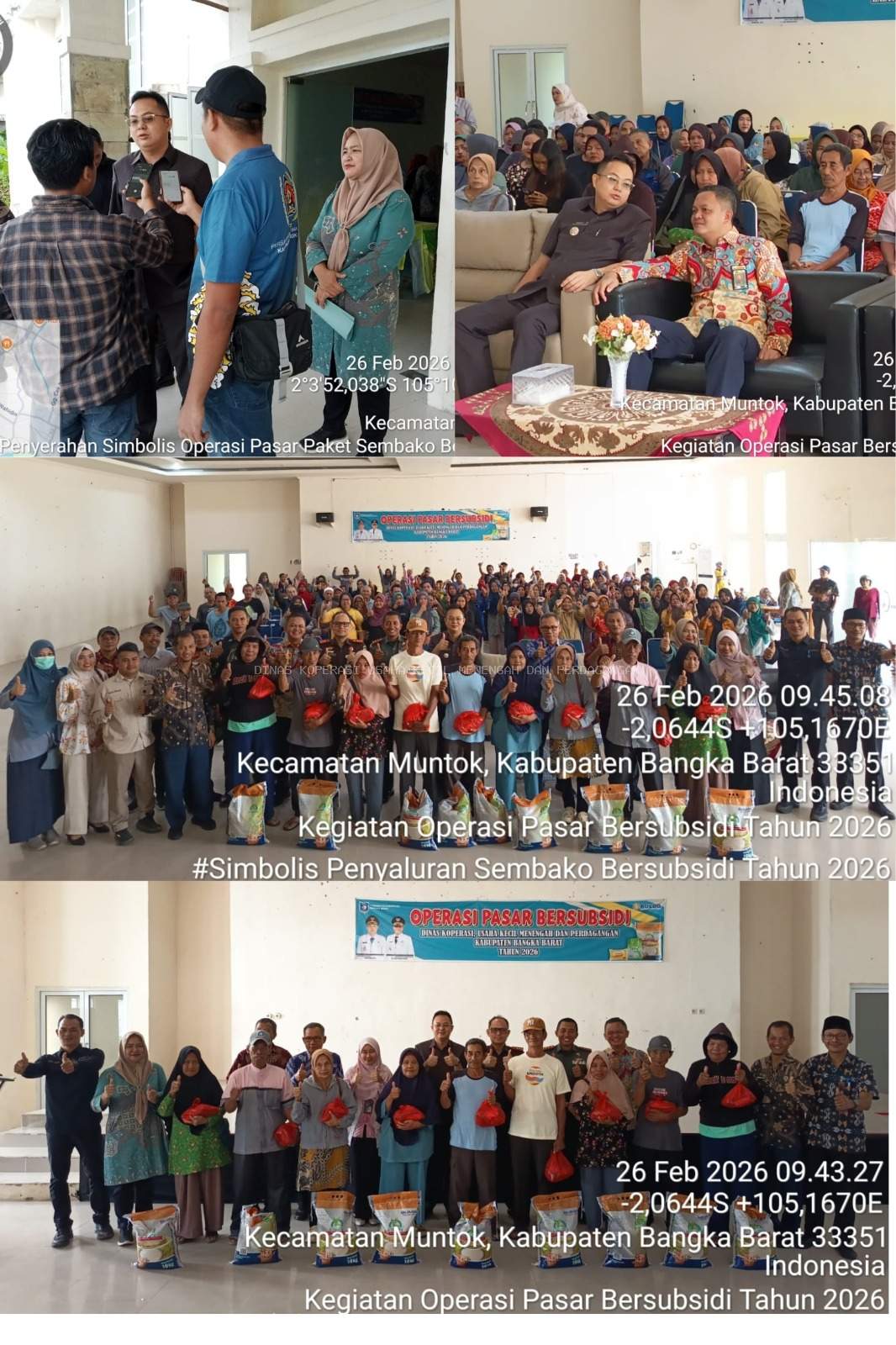 Operasi Pasar Tahap I, Pemkab Bangka Barat Salurkan 6.400 Paket Sembako Bersubsidi di Tiga Kecamatan