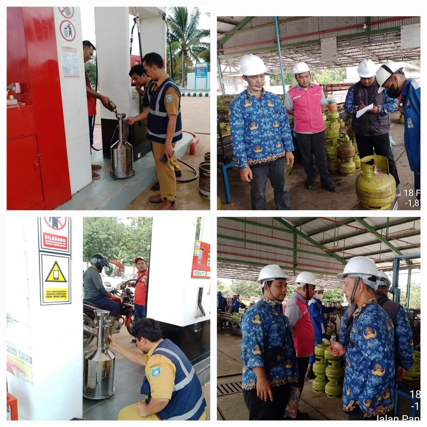 Dinas Koperasi, UKM dan Perdagangan Kabupaten Bangka Barat Melakukan Pengawasan Menjelang Hari Raya Besar Keagamaan Nasional Di Setiap SPBU dan SPPBE